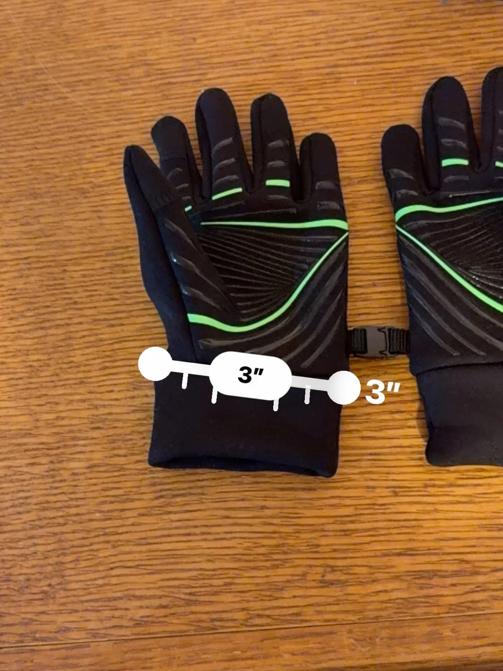 Kids Black biking/baseball gloves with Neon Green Accents